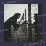 Foto: Quelle: Facebook/Historic Voices. Dieses Bild wurde auf Facebook gepostet. Angeblich soll es eine Mutter im Vernichtungslager Sobibor zeigen, die ihren Säugling durch den Zaun einer Frau übergibt. Dass das Bild durch KI erstellt wurde, wird im Begleittext verschwiegen. Die SZ, von der wir das Bild übernommen haben, hat das hier nachträglich mit einem Wasserzeichen gekennzeichnet.