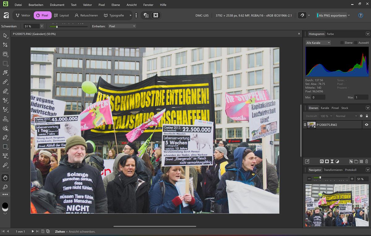 Eine Gruppe von Demonstranten, die bei einer Demonstration Schilder und Transparente mit deutschem Text auf den Schildern halten, in einer städtischen Außenanlage. (KI generierte Beschreibung)
