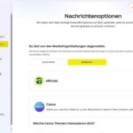 Canva-Einstellungsseite auf Deutsch mit Benachrichtigungsoptionen; der Nutzer ist von Marketing-E-Mails abgemeldet und kann sie annehmen oder ablehnen. (KI generierte Beschreibung)